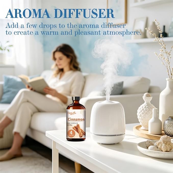 Fidelissima Natural Essential Oil Set,5 Scents Gift Kit–Blueberry,Cinnamon,Sandalwood,Cherry Blossomm,Lotus,Fragrance Oil for Diffuser,Candle Soap Making,Personal Care with Glass Dropper