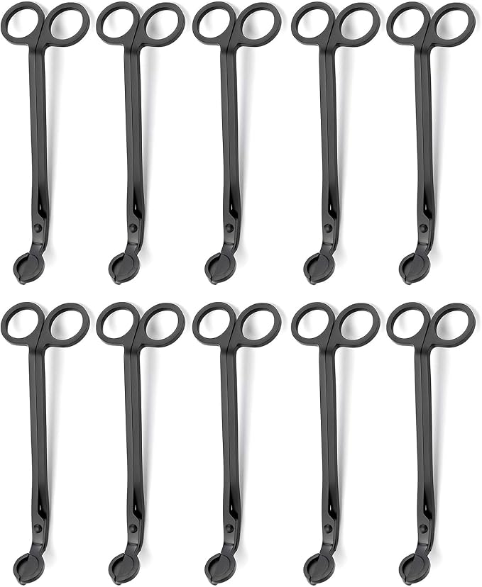 Aroparc 10PCS Candle Wick Trimmer Cutter, 7 Inch Bulk Wick Candle Accessories - Black
