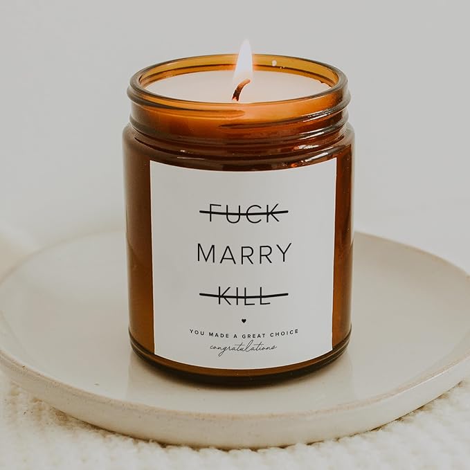 ThreeKin Engagement Candle, Gift for Engaged Couples | Lavender & Lemongrass Soy Wax Blend | 65-Hour Burn Time | Scented Jar for Bridal Showers & Brides to Be