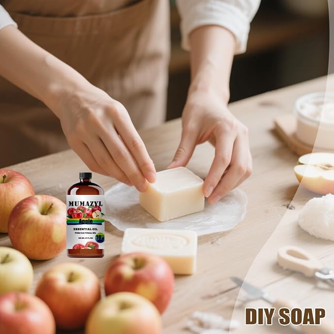 Apple Essential Oil, Apple Oil 16 Fl Oz 480ML for Diffuser Humidifier Yoga Cleaning DIY Candle Soap Making MUMAZYL Essential Oils