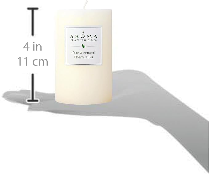 Aroma Naturals Orange, Clove and Cinnamon Essential Oil Scented Pillar Candle, Peace Pearl, 2.5 inch x 4 inch