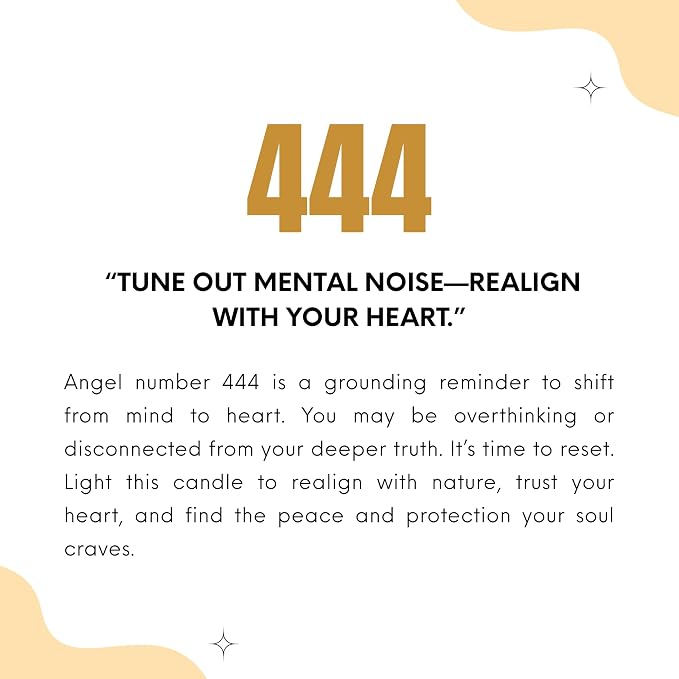 Angel Number 444 Manifestation Candle Crystal Infused Soy Wax with Black Tourmaline and Green Aventurine Patchouli Scented Spiritual Gift for Protection and Energy Alignment