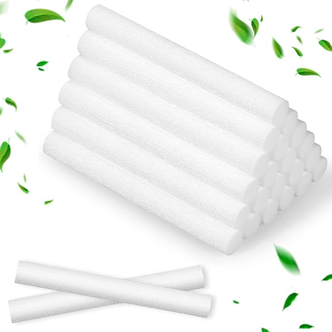 60 PCS Diffuser Wicks, Humidifier Filter Replacement Sticks, 2.75 Inch Length 0.31 Inch Diameter Absorbent Cotton Wick Refills, Air Diffuser Pure Cotton Wicks for Office Bedroom