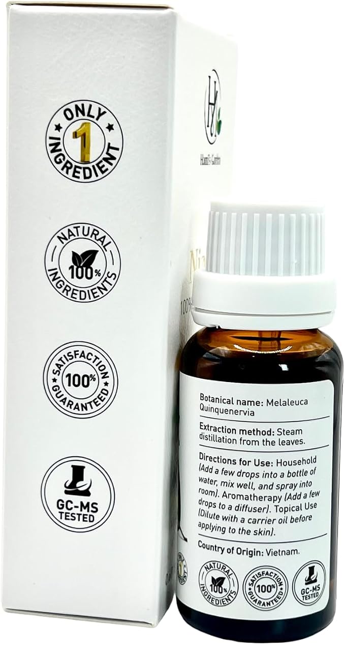 Hami’s Garden Niaouli Essential Oil – 100% Pure & Natural –Premium Grade with Glass Dropper (20mL)– for Diffuser, Skincare, and DIY Products.