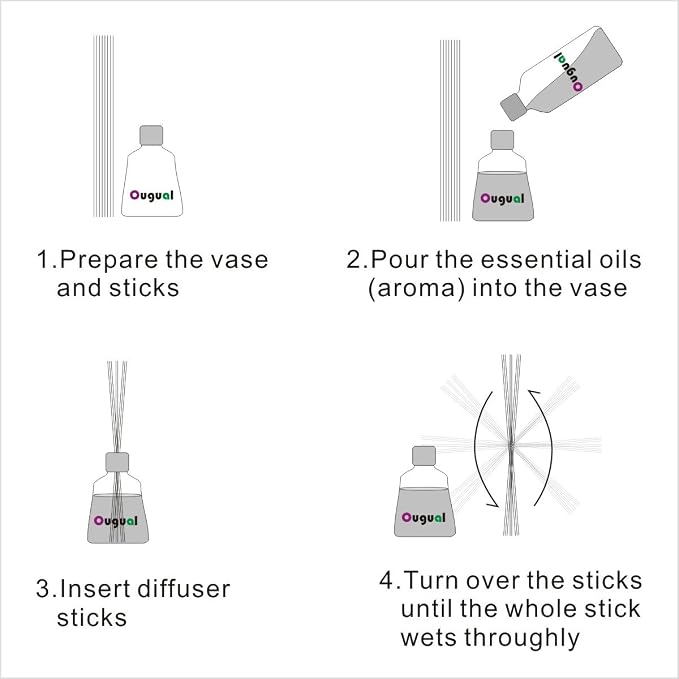 50 Pieces Fiber Reed Diffuser Replacement Refill Sticks for Aroma Fragrance (Black, 12" x3mm)