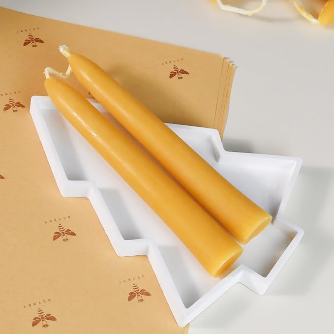 DEYBBY 6 inch Short Natural Beeswax Candles Set of 36, Smokeless Dripless Pure Organic Beeswax Taper Candles for Dinner Decoration Ritual Emergency