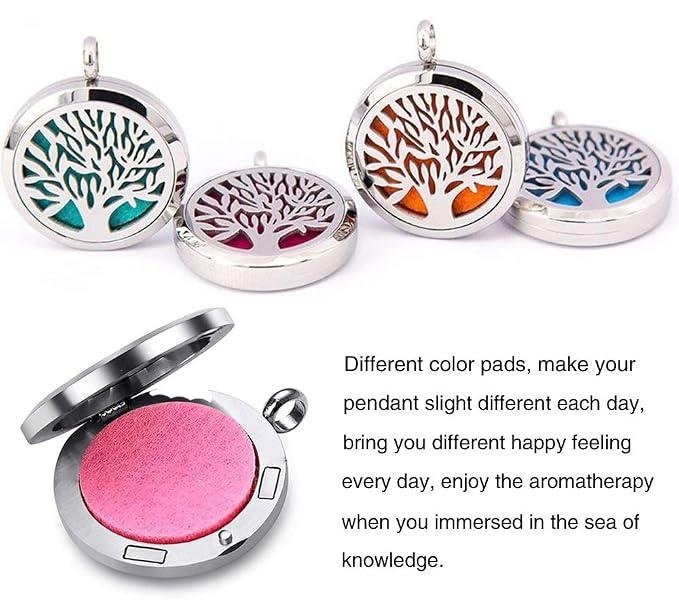 Aromatherapy Essential Oil Diffuser Necklace Stainless Steel lnspirational Locket Pendant（Sunflower）