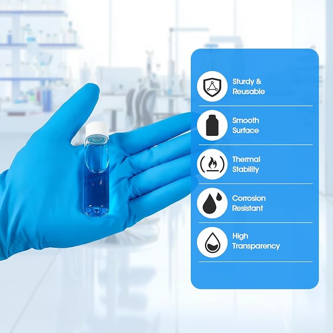 20ml Clear Glass Vials with Screw Caps and Plastic Stoppers, Small Liquid Sample Vial, Leak-Proof Vial, 12PCS(White Cap)