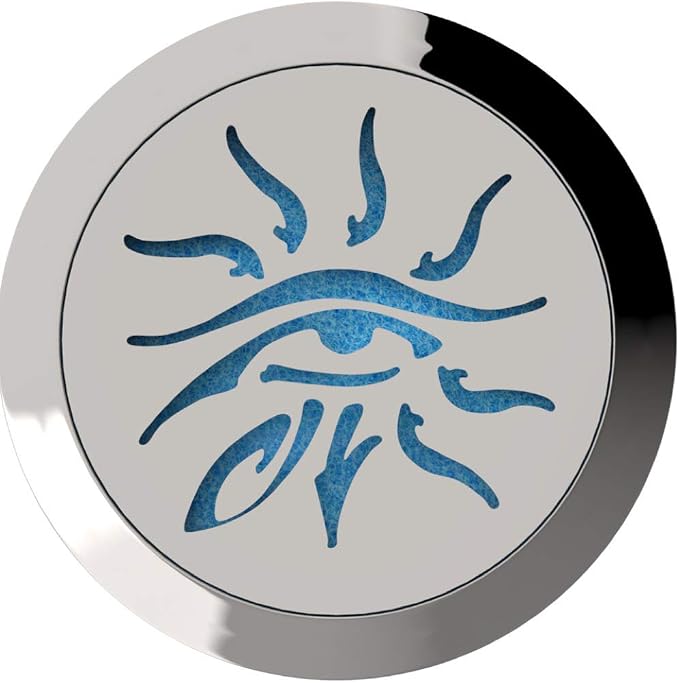 Wild Essentials Wisdom Eye Essential Oil Diffuser Necklace, Stainless Steel Locket Pendant with 24 inch Chain, 12 Color Refill Pads, Customizable Color Changing Perfume Jewelry for Aromatherapy