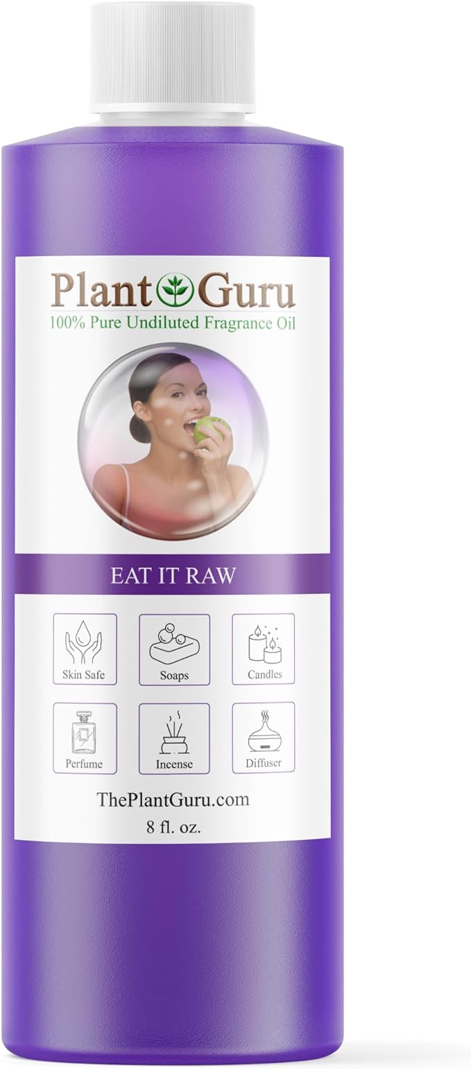 Plant Guru Eat It Raw Fragrance Oil 8 fl. oz. - Aromatherapy, Scented Oil for DIY Soap, Candles, Bath Bombs, Reed Diffusers