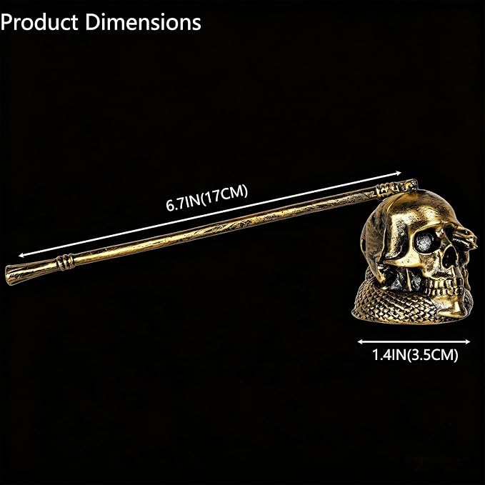 We Moment Candle Snuffer, Candle Snuffer Extinguisher with Long Handle,Retro Style Wick Flame Snuffer for Putting Out Candle Flame Safely,Skull Candle Snuffers Accessory for Candle Lovers