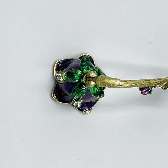 Candle Snuffer Vintage Unique Candle Extinguisher Snuffer with Long Handle Decorative Candle Extinguisher Metal Candle Stopper Candle Accessories Gift (Purple)