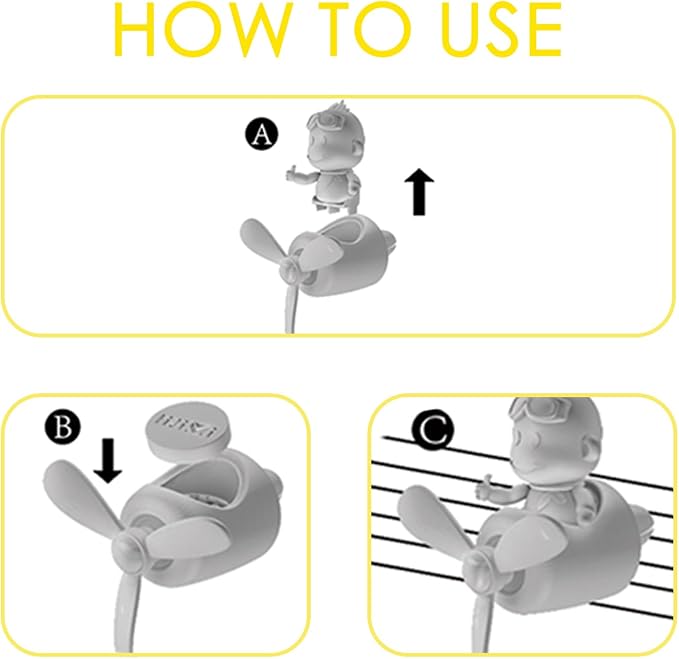 Pilot Monkey Cute Car Diffuser - Rotating Propeller Cartoon Automotive Air Outlet Fan Creative Car Perfume Decoration - Automotive Air Fresheners