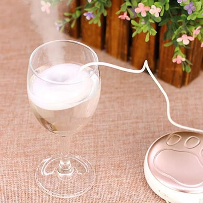 Mini USB Air Humidifier, Rechargeable Donut Shape Float Humidifier for Home Office Desk, Quiet & Portable, White