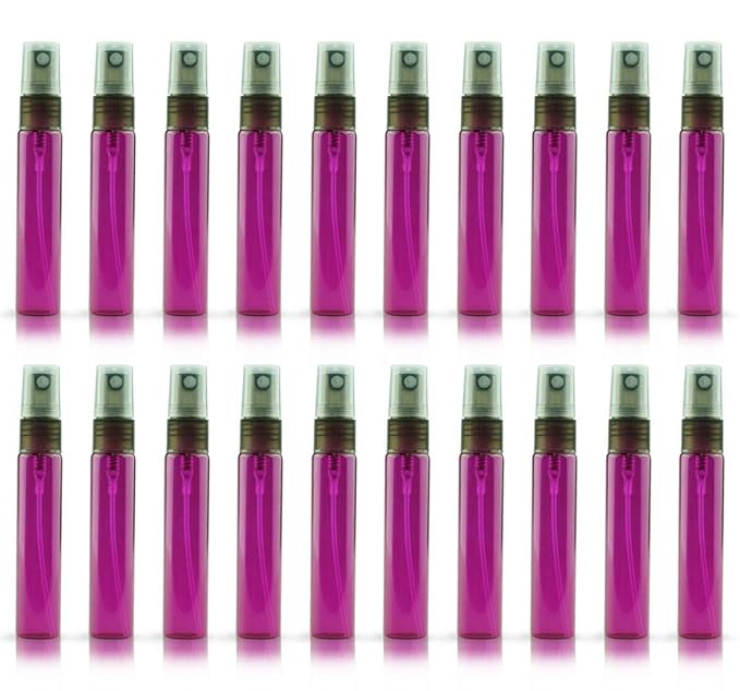 20 Pack Set 10ML Protable Refill Bulk Atomizer Spray Travel Perfume Bottle Hydrating Empty Bottle (Red)