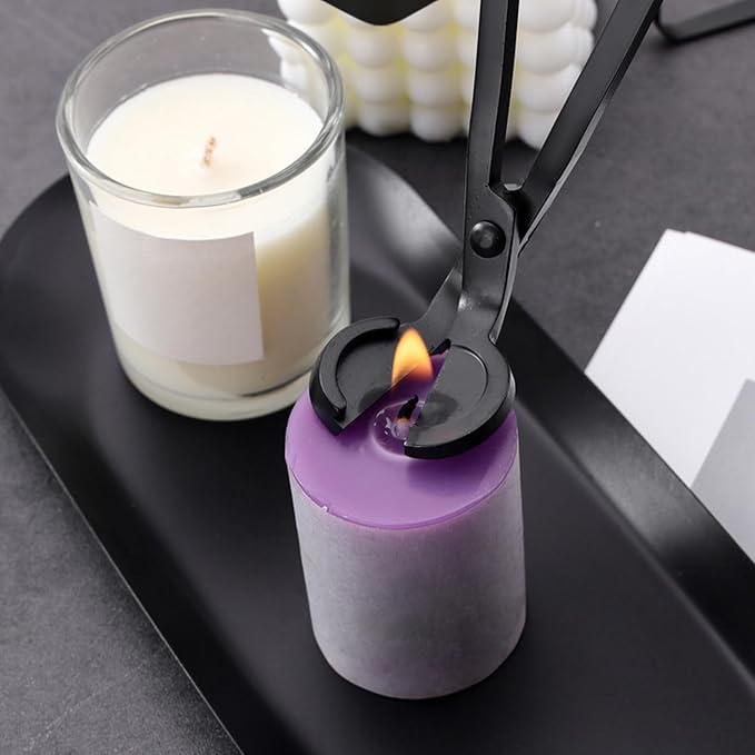 Candle Wick Trimmer, Stainless Steel Wick Clipper Cutter Scissor, Antique Candle Accessory Gift for Candles Lovers (Black)