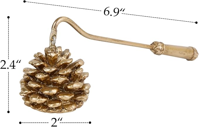 NIKKY HOME Candle Snuffer, Gold Candle Snuffer Extinguisher with Handle, Metal Wick Flame Snuffer with Antique Gold Finish Candle Snuffers Accessory for Candle Lovers