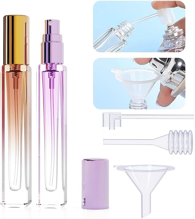 Travel Perfume Bottle Refillable 10ml (5 PCS), Cologne Sprayer Mini, Perfume Atomizer Empty Small，Containers For Toiletries (Brown (Square))