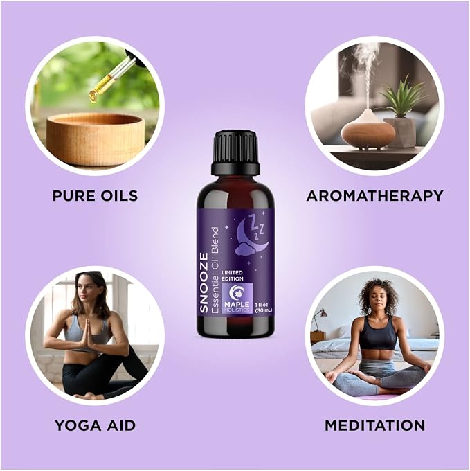 Relaxing Essential Oils for Diffusers for Home - Snooze and Dream Sleep Essential Oil Blends for Diffusers with Pure Essential Oils Including Lavender Roman Chamomile and Peppermint