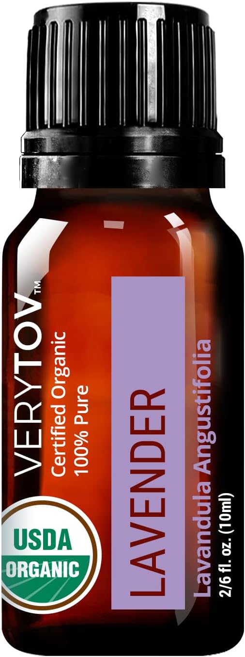 Premium USDA Organic Lavender Essential Oil - 100% Pure Natural Undiluted, for Aromatherapy Diffuser, 10ml