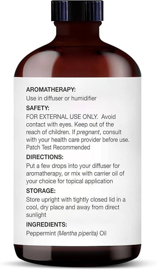 Majestic Pure Essential Oil with Glass Dropper - 100% Pure and Natural - Essential Oils for Diffuser, Aromatherapy, Soap and Candle Making, Peppermint Essential Oil, Peppermint Oil, 4 Fl Oz