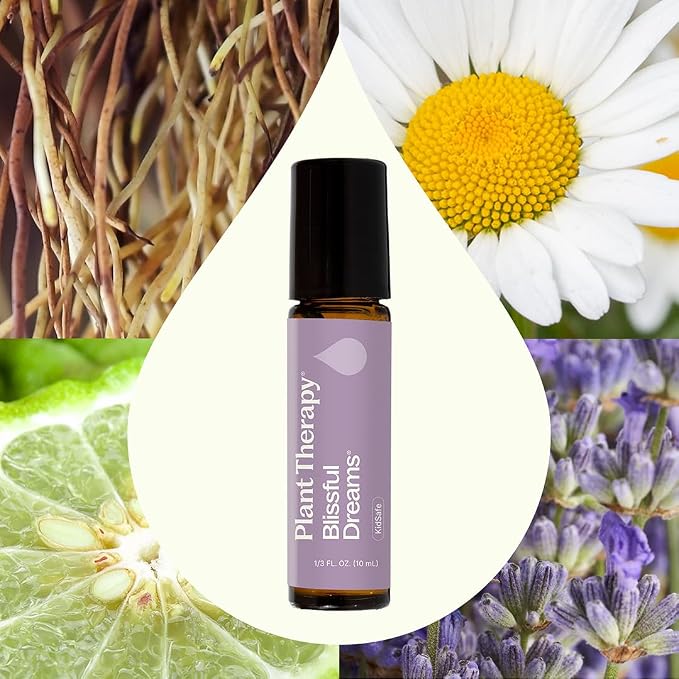 Plant Therapy Blissful Dreams Essential Oil Blend, Relaxation While Supporting Quality Rest, Grounding & Soothing, Bedtime Aroma, 10 mL (1/3 oz) 100% Pure, Pre-Diluted Roll On, Natural Aromatherapy