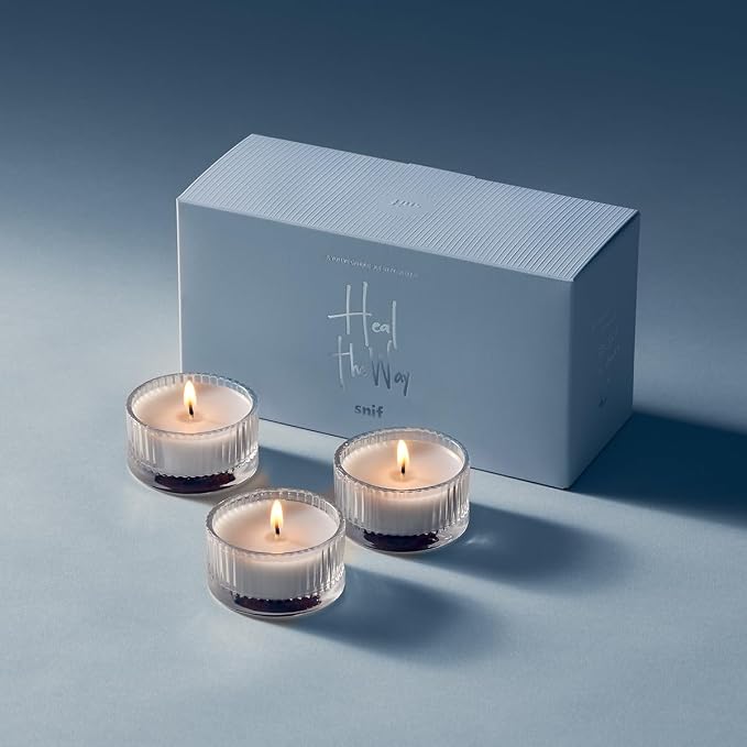 Heal The Way Votives Luxury Scented Candles by Snif, Gourmand and Ambery, Warm and Calming Candles