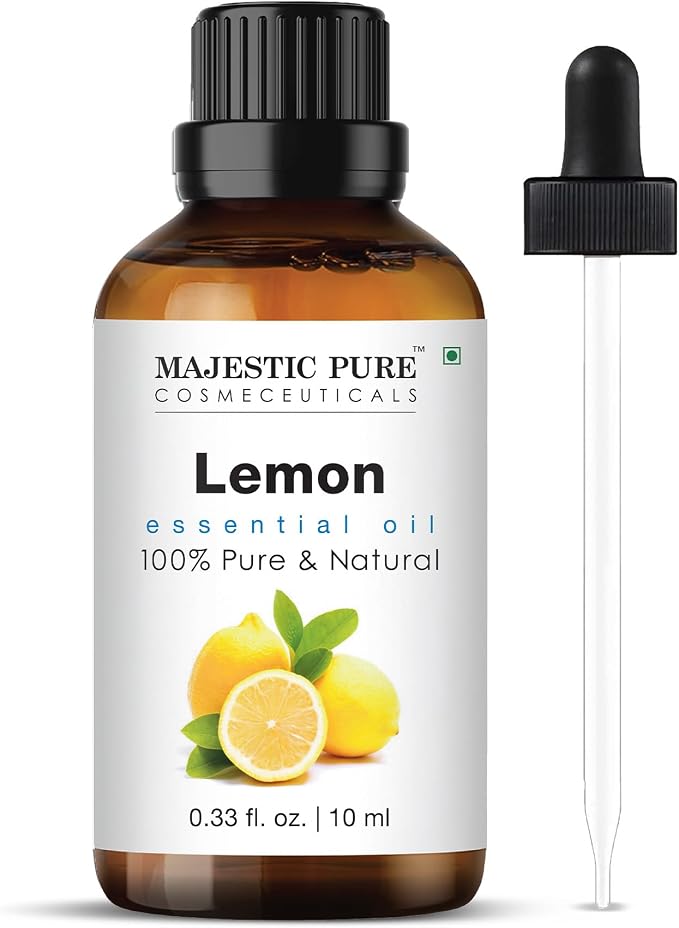 Majestic Pure Lemon Essential Oil - 100% Pure Lemon Oil for Aromatherapy, Massage & Topical Uses, Perfect for Diffuser & Essential Oil Diffuser - 1 Fl Oz