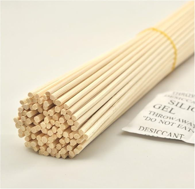 100 Pieces Natural Rattan Reed Diffuser Replacement Sticks (6.3" x 3mm)