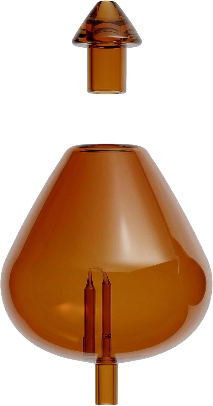 20ml Hand-Blown Glass Atomizing Chamber for Waterless Essential Oil Diffusers, Amber Reservoir, Plastic-Free Nebulizing Vessel, DIY Replacement Accessory, [Amber]