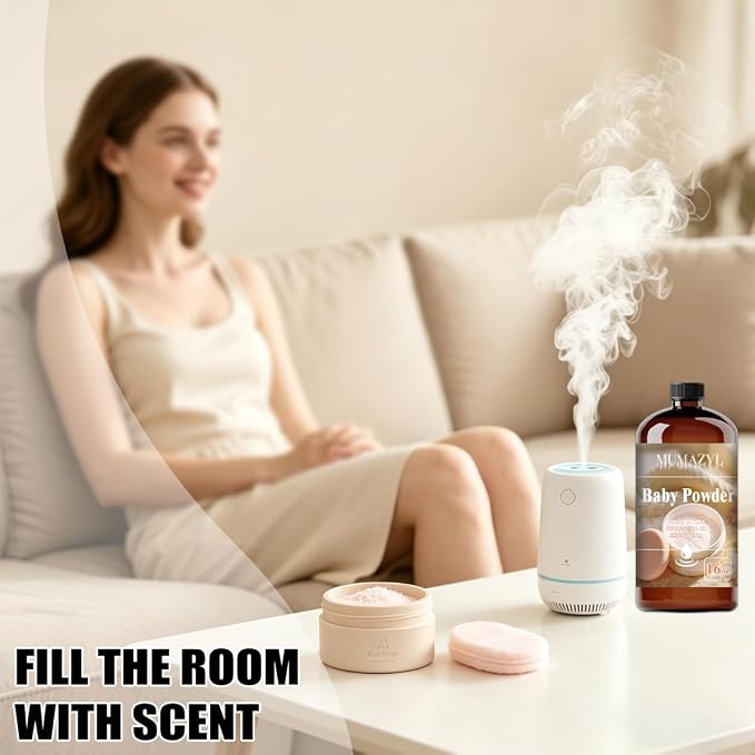 Baby Powder Fragrance Oil, Baby Powder Oil 16 Fl Oz 480ML for Diffuser Humidifier Yoga Cleaning DIY Candle Soap Making MUMAZYL Essential Oils