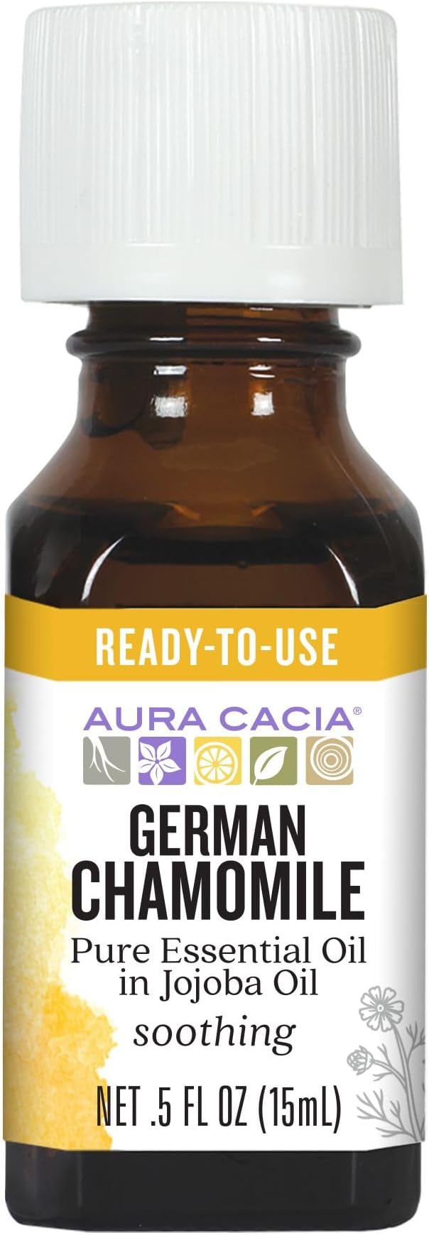 Aura Cacia German Chamomile Essential Oil (in jojoba Oil) | 0.5 fl. oz. | Matricaria recutita