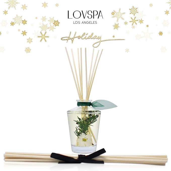 Reed Diffuser Set, Sparkling Balsam Scented Oil Diffuser with Sticks, Home Fragrance Accessories for Bathroom Shelf Decor, Aroma Diffusers for Home or Office Desk, USA Made