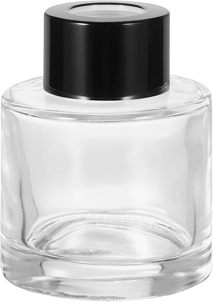 HARFINGTON 50ml/1.7oz Empty Glass Diffuser Bottle 2.6" x 2" Refillable Fragrance Accessories Aromatherapy Jar Container for Replacement Reed Diffuser DIY Home Bathroom Transparent