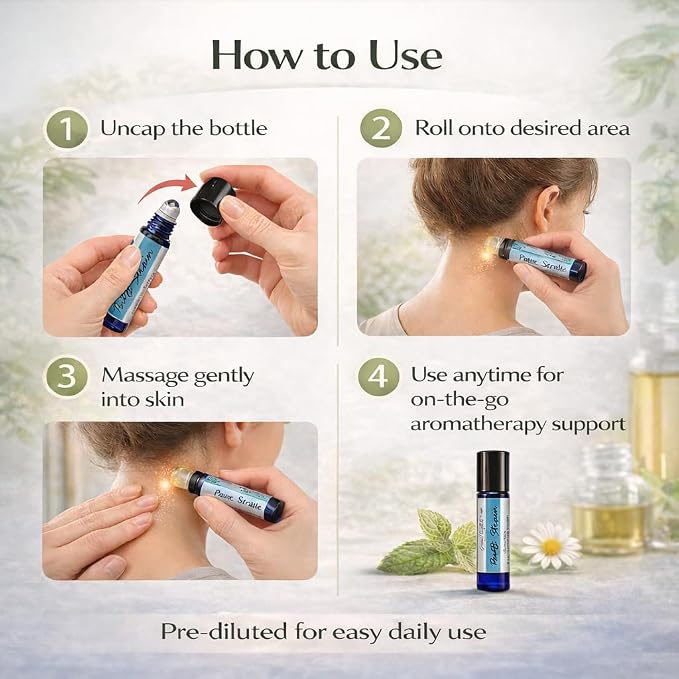 GreenHealth- Pre-Diluted Essential Oil Roll-On - Pain and Strain 10 ml Roll On - Ready-to-Use