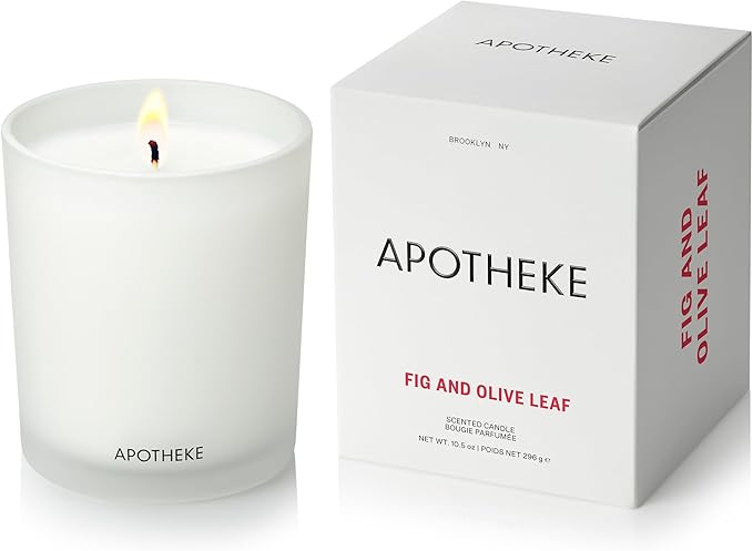 Apotheke Signature Scented Candles for Home, Fig and Olive Leaf