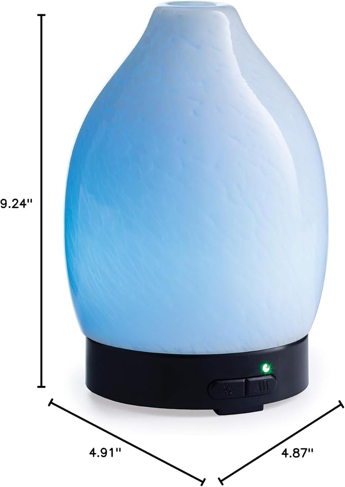 Airome Moonstone Medium Essential Oil Diffuser|100 mL Humidifying Ultrasonic Aromatherapy Diffuser 8 Colorful LED Lights, Intermittent & Continual Mist, Auto Shut-Off