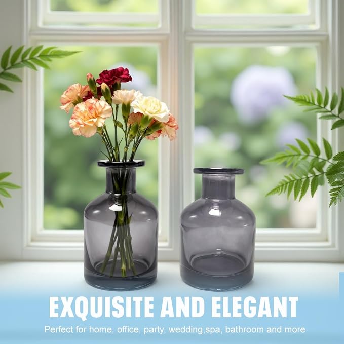 150ml/5oz Empty Glass Diffuser Bottle - Aromatherapy Storage Container - Fragrance Accessories - DIY Replacement for Diffuser Sets (Grey)