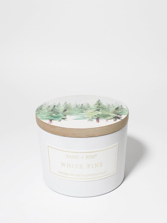 Sand + Fog Scented Candle - White Pine – Additional Scents and Sizes – 100% Cotton Lead-Free Wick - Luxury Air Freshening Jar Candles - Perfect Home Decor – 12oz …