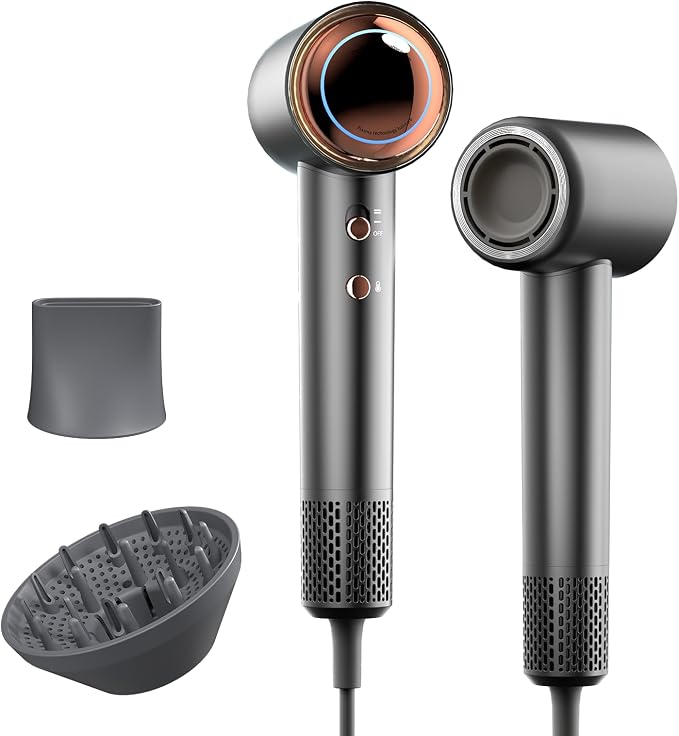 Tideway Hair Dryer Professional High-Speed Ionic Blow Dryer 110,000 RPM, Compact Hair Dryer with Magnetic Diffuser, Fast Drying with Brushless Motor Low Noise Smart Temperature Control-H11