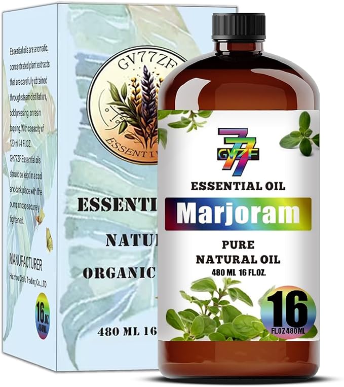 Marjoram Essential Oil, Marjoram Oils, for Diffuser, Massage, Humidifier, DIY Candles, Soap, Home, Yoga, Gift, Essential Oil, GV77ZF Marjoram Fragrance Oil - 16 fl oz (480 ml)