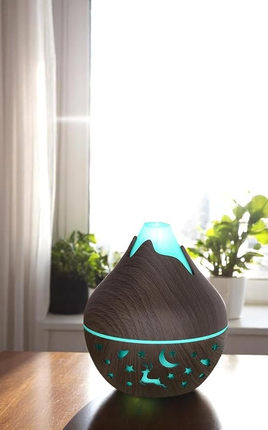 7 Colour LED Air Diffuser & Humidifier with Aromatic Essential Oil Feature | 350ml Ultrasonic Cool Mist | Auto Shut-Off | Aromatherapy Diffuser for Home, Office, Spa and More!