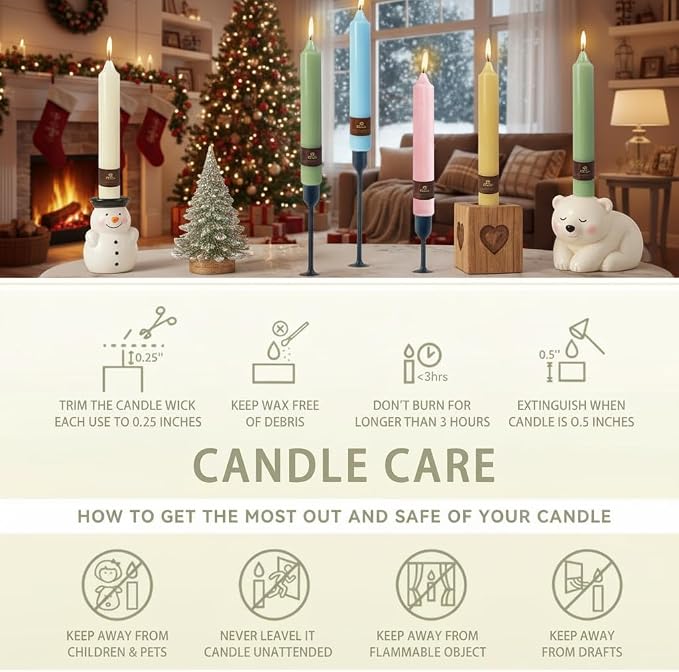 White Taper Candles 9 inch - 4 Pack Fat Candle Taper Candles Smokeless Unscented Tall Candlesticks - Perfect for Wedding Holiday Evening Wedding Bohemian Seaside Theme Home Decor