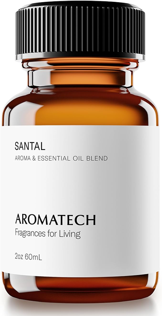 AromaTech Santal Aroma Essential Oil Blend: Luxury Hotel Inspired Aromatherapy with Amber, Vanilla, Cedar & Sandalwood for Ultrasonic Diffusers (2 Fl Oz (Pack of 1))