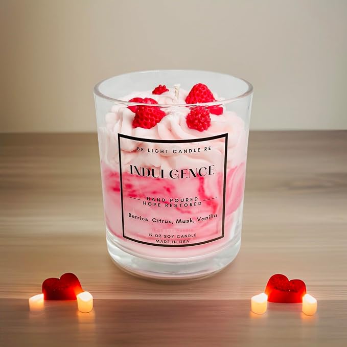 | Purpose-Driven Soy Candle | Strawberry Scented 12oz | Cool Gifts | Gifts for Women Who Have Everything