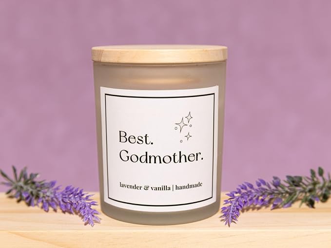 Godmother Gift, Godmother Gifts for Women, God Mother Gifts for Women - Lavender & Vanilla Scented Candle
