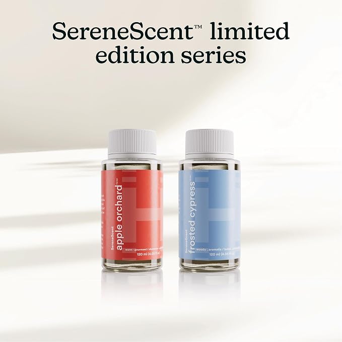 Homedics SereneScent Waterless Diffuser Oil Refill — Apple Orchard (120ml). Uplifting Home Fragrance. Compatible with SereneScent Diffusers. Easy Twist Plug & Play.