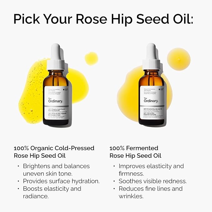 The Ordinary 100% Organic Cold-Pressed Rose Hip Seed Oil,Addresses Signs-of Aging by Improving the Appearance of Uneven Skin Tone,Supporting Skin Elasticity,1 Fl Oz,(Pack of 2)