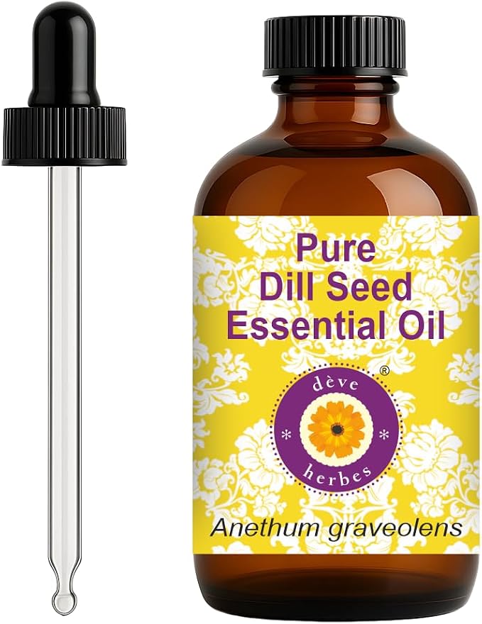 dève herbes Dill Seed Essential Oil (Anethum graveolens) with Glass Dropper | Pure | Non-Sticky | Non-Greasy | Lightweight | Men & Women | All Skin Types | Steam Distilled 120ml (4 oz)