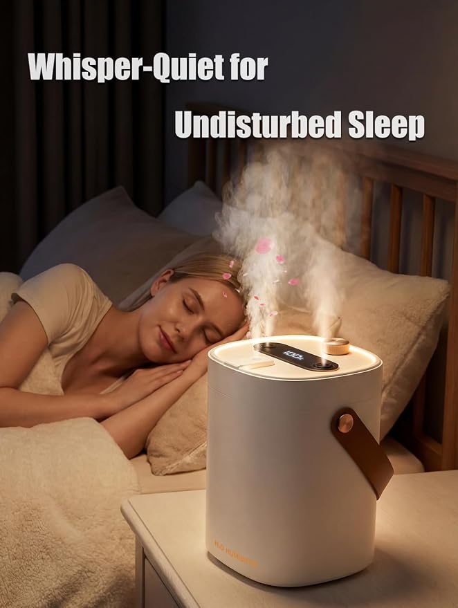 Humidifier, Essential Oil Diffuser, 2L Top Fill Humidifiers for Bedroom, Night Lights, Ultrasonic Cool Mist Humidifier, Auto Shut-Off for Plants Dorm Room Office Home